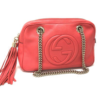 GUCCI Shoulder Bag bag double chain Interlocking G SOHO Small leather 308983 Begonia pink Women Used Authentic
