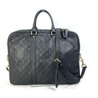 GUCCI Business bag 2WAY Shoulder Bag Tote Bag handbag Guccisima GG leather 208463 Dark brown mens Used Authentic