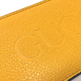 GUCCI Coin case Card Case logo fragment case leather 725550 yellow mens Used Authentic