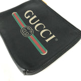 GUCCI Clutch bag pouch bag logo leather 495665 black Women Used Authentic