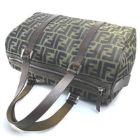 FENDI Handbag Bag Mini Boston Duffel bag Zucca FF pattern Canvas / leather Brown Women Used Authentic