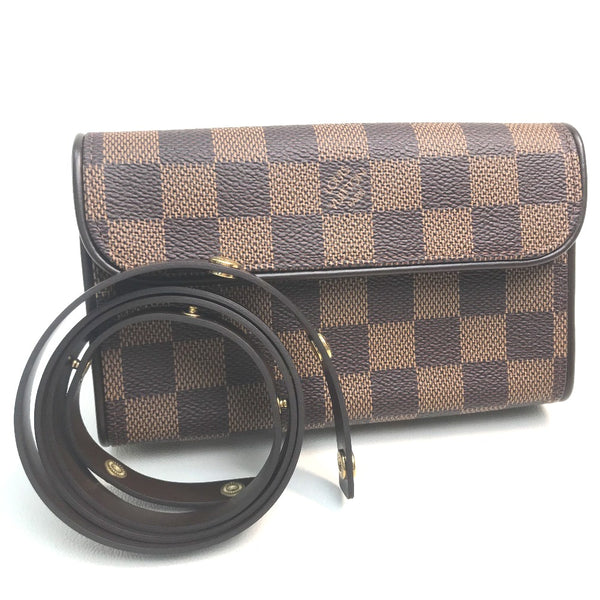 LOUIS VUITTON Waist bag SP order waist bag Damier Pochette Florentine Damier canvas N51856 Brown Women Used Authentic