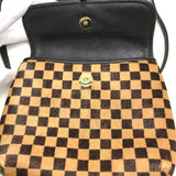 LOUIS VUITTON Shoulder Bag bag pochette Damie sovage Gazelle Harako / Leather M92130 Brown Women Used Authentic
