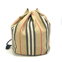 BURBERRY Pouch bag makeup pouch handbag check purse Nylon beige Women Used Authentic