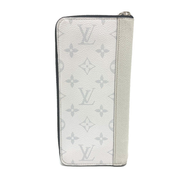 LOUIS VUITTON Long Wallet Purse Zip Around Taigarama long wallet Zippy Wallet Vertical canvas / taigarama M30446 white mens Used Authentic