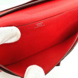 HERMES Long Wallet Purse 2-fold long wallet HMetal Beansufla Epsom Red Women Used Authentic
