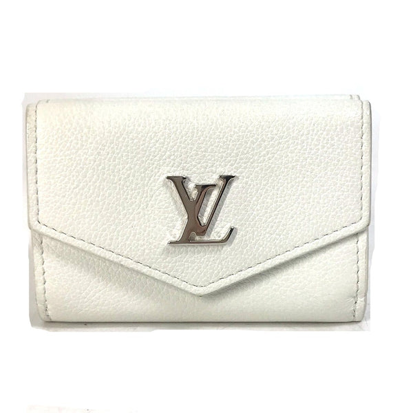 LOUIS VUITTON Trifold wallet Compact wallet Portefeuille lock mini leather M68482 white Women Used Authentic