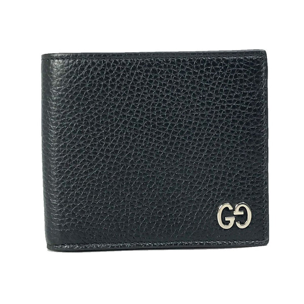 GUCCI Folded wallet Wallet GG leather 473922 black mens Used Authentic