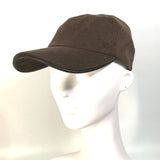 HERMES cap hat H logo Corduroy polyester 072022N Brown Women Used Authentic
