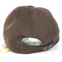 HERMES cap hat H logo Corduroy polyester 072022N Brown Women Used Authentic
