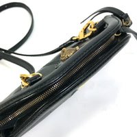 GUCCI Shoulder Bag clutch bag crossbody shoulder bag GG Marmont Liber Tiger Cat Head leather 524620 black Women Used Authentic