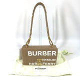 BURBERRY Shoulder Bag WChain Crossbody bag 2WAY handbag logo print bicolor TB Small Horse Ferry leather 80316171 Brown Women Used Authentic
