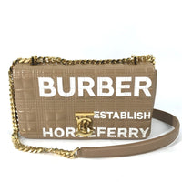 BURBERRY Shoulder Bag WChain Crossbody bag 2WAY handbag logo print bicolor TB Small Horse Ferry leather 80316171 Brown Women Used Authentic