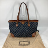 GUCCI Tote Bag Shoulder Bag Ophidia GG denim Medium tote denim 631685 blue Women Used Authentic