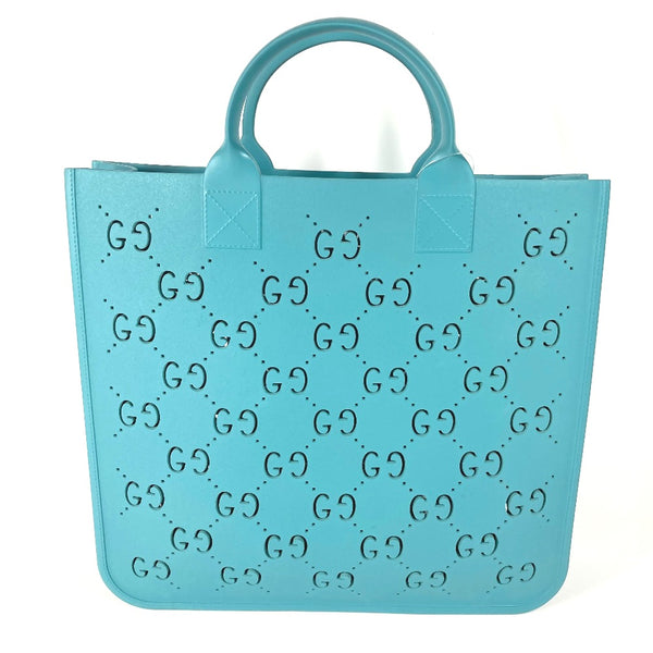 GUCCI Handbag Tote Bag GG punching logo / Rubber 679365 blue Kids Used Authentic