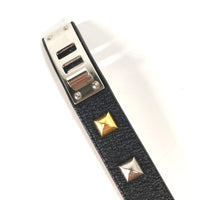 HERMES bracelet Bangle accessories Studs mini dog crew kare leather black Women Used Authentic