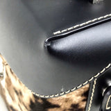 MCM Shoulder Bag Bag 2WAY Logo Lock Metal Leopard leopard print Harako / Leather MWR8ABF30EG001 Beige x black Women Used Authentic