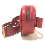 GUCCI Waist bag bag waist bag belt bag GG Marmont quilted body bag leather 476434 Red Women Used Authentic