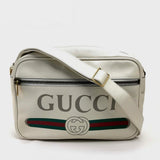 GUCCI Shoulder Bag bag messenger bag Logo print leather 523589 white Women Used Authentic