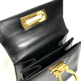 Salvatore Ferragamo Shoulder Bag 2WAY Shoulder Bag Shoulder Gancini leather black Women Used Authentic