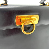 Salvatore Ferragamo Shoulder Bag Bag Crossbody Gancini 2WAY mini leather O212193 black Women Used Authentic
