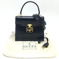 GUCCI Handbag Bag 2WAY Old Gucci vintage Ready lock leather 000.110.0211 Navy Women Used Authentic