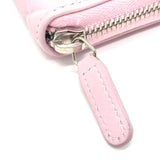 CHANEL Long Wallet Purse Zip Around CC COCO Mark Matrasse Calf leather pink Women Used Authentic