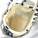 CHANEL Tote Bag bag shawl By Sea CCCOCO Mark Clear Chain canvas White x navy Women Used Authentic