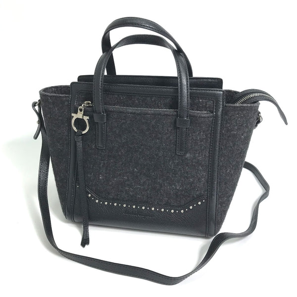 Salvatore Ferragamo Handbag Bag 2WAY Crossbody Shoulder Bag With porch Felt / leather EE-21G809 black Women Used Authentic