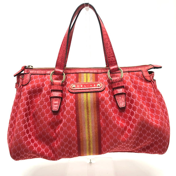 CELINE Handbag Bag Tote Bag Macadam Canvas / leather Red series Women Used Authentic