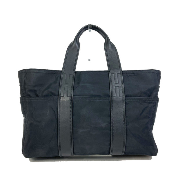 HERMES Handbag Bag Tote Bag Akapu Luco MM Tote Bag Nylon / leather black Women Used Authentic