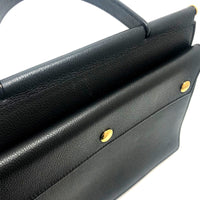 BURBERRY Handbag bag small title bag Square type Handbag leather black unisex(Unisex) Used Authentic