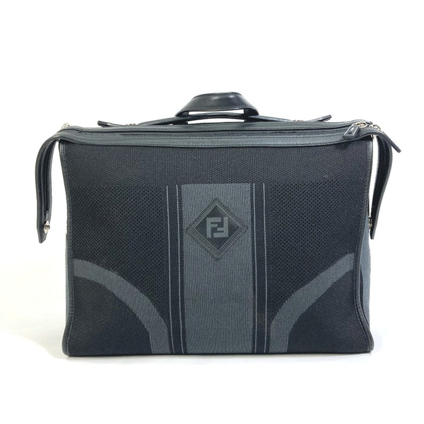 FENDI Business bag bag handbag logo mesh bicolor Canvas / leather 7VA400 Black Grey mens Used Authentic