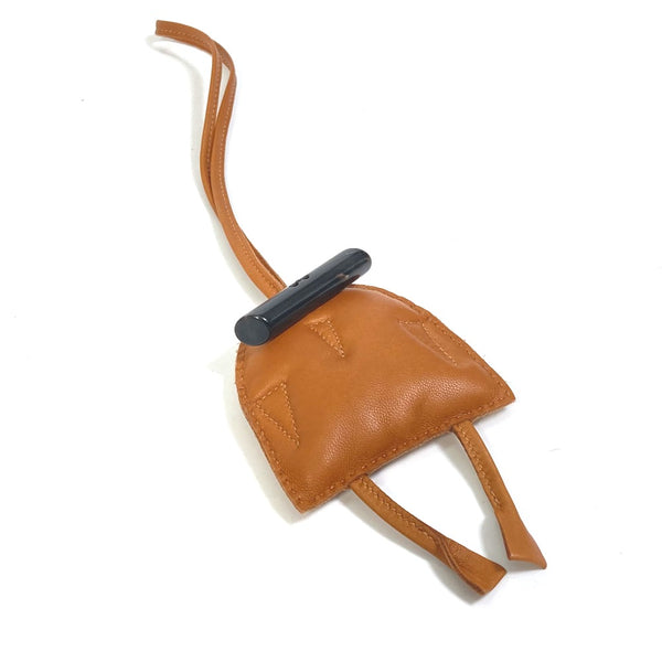 HERMES Bag charm bag charm key ring petit h petit h owl Leather/Buffalo horn Brown unisex(Unisex) Used Authentic