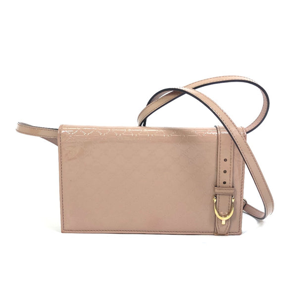 GUCCI Shoulder Bag Bag Shoulder wallet GG/Crossbody Gucci Nice/2WAY enamel 354086 beige Women Used Authentic