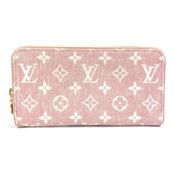 LOUIS VUITTON Long Wallet Purse Monogram denim Zippy wallet Monogram denim M81182 pink Women Used Authentic
