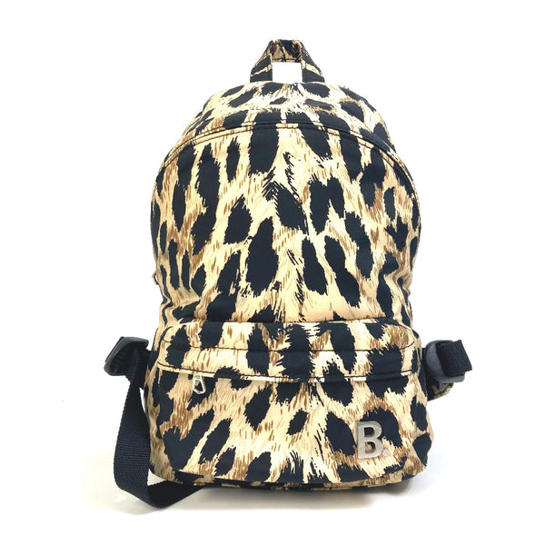 BALENCIAGA Backpack bag backpack bag Leopard leopard print leopard Mini Backpack Nylon 580026 beige Women Used Authentic