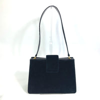 CELINE Shoulder Bag bag shawl Gamaguchi vintage Velor / leather black Women Used Authentic