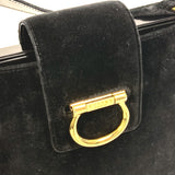CELINE Shoulder Bag bag shawl Gamaguchi vintage Velor / leather black Women Used Authentic