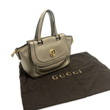 GUCCI Handbag Bag GG Double G Detail leather 282481 gold Women Used Authentic