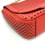 Salvatore Ferragamo Shoulder Bag Bag Chain Gancini punching leather Red Women Used Authentic