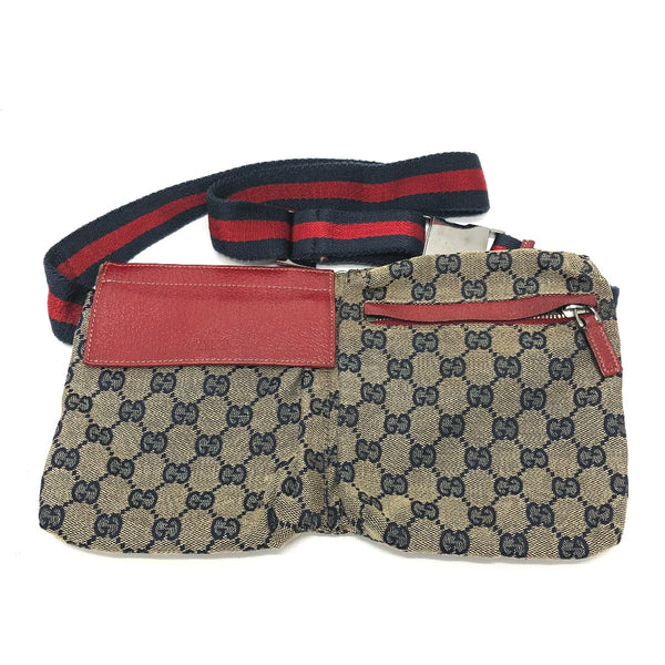 GUCCI Waist bag Bag GG/logo body bag GG canvas / leather 28566 Red mens Used 100% authentic