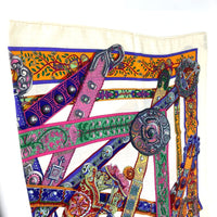 HERMES scarf Le Songe De La Licorne unicorn dream Carre 140 Silk / cashmere multicolor Women Used Authentic