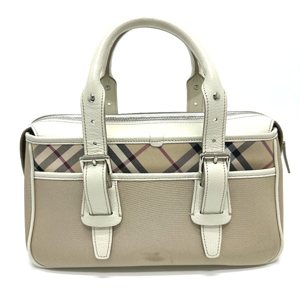 BURBERRY Handbag Bag check Mini Boston Duffel bag Nylon beige Women Used 100% authentic