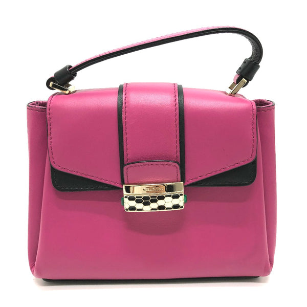 BVLGARI Shoulder Bag Bag 2WAY Serpenti Vaipa leather pink Women Used Authentic