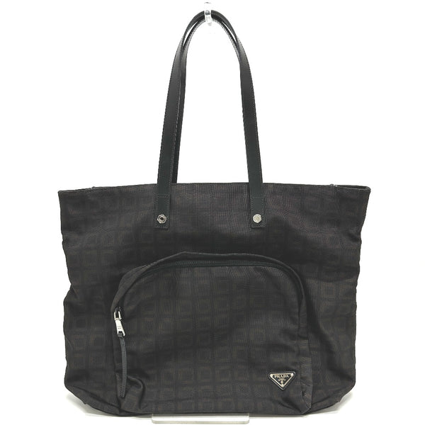 PRADA Tote Bag Bag Triangle logo PVC / Leather VA0877 black mens Used Authentic