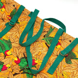 HERMES Tote Bag Bag Parakeet bird pattern canvas Orange Women Used Authentic