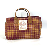 GUCCI Handbag Tote Bag check Chilled license Canvas / leather 628159 Brown/Bordeaux type Women Used Authentic