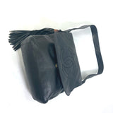 CHANEL Shoulder Bag tassel-fringed messenger bag Shoulder CC COCO Mark lambskin black Women Used Authentic