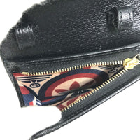 GUCCI Folded wallet Pochette Crossbody logo adidas adidas collaboration Shoulder wallet leather 702248 black Women Used Authentic